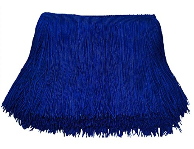 Lauthen.S 10 Yards of 6" Chainette Fringe Trim Tassel Sewing Trim for DIY Craft Latin Dress Lamp Shade Decoration Royal Blue - 6 Inches x 10 Yards - Royal