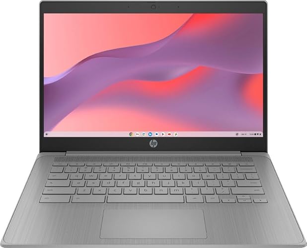 HP 2023 Chromebook Laptop, 14 Inch Display, Intel Celeron N4120 Processor, 4GB RAM, 64GB eMMC, Intel UHD Graphics 600, WiFi, Bluetooth, Chrome OS, Modern Gray - 4GB RAM | 64GB eMMC