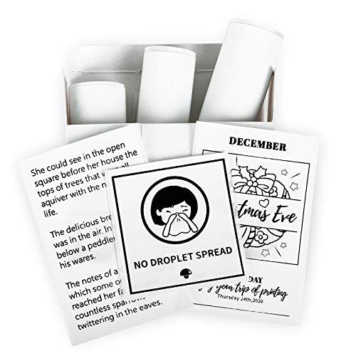 Memoking T02/M02X White Thermal Paper-10-Year Sticky 50mmx3.5m for Journal Photo Texts Study Notes and More, 3 Rolls - Milky White - 50mm*3.5m