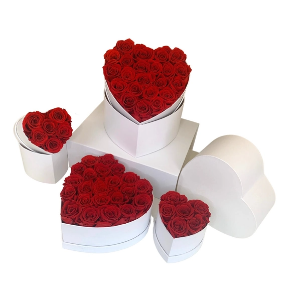 Real Preserved Roses That Last Forever  - 24 Eternal Roses in HEART SHAPED BOX - valentines day gift