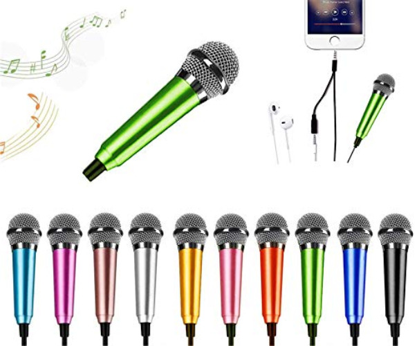 Mini Microphone,Portable Vocal Tiny Microphone, Asmr Microphone,Phone Microphone, Mini Karaoke Microphone for Voice Recording Chatting and Singing On iPhone,Android,Laptop Notebook（Green） - green