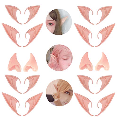 Kbraveo Fairy Pixie Elf Ears,Latex Pointy Ears,Cosplay Ears for Cosplay Halloween Christmas Any Themed Party… - 6 Pair Elf Ears