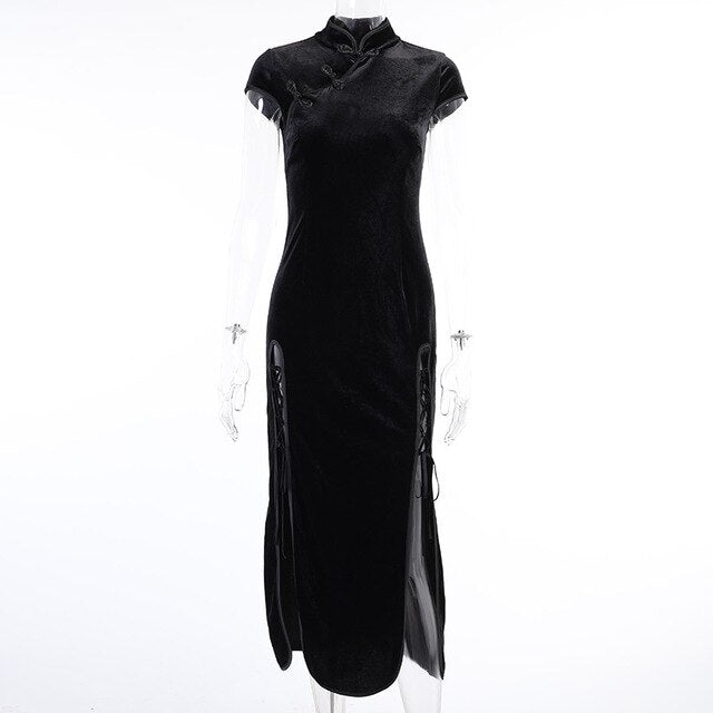'Dead inside' Black Alternative Ankle Length Dress - Black / L