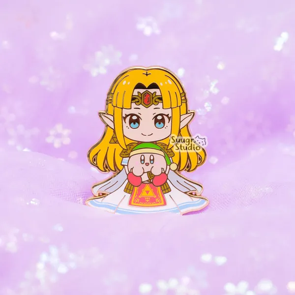 Princess x Poyo (Zelda) Hard Enamel Pin - [A Grade] / Locking Clasp