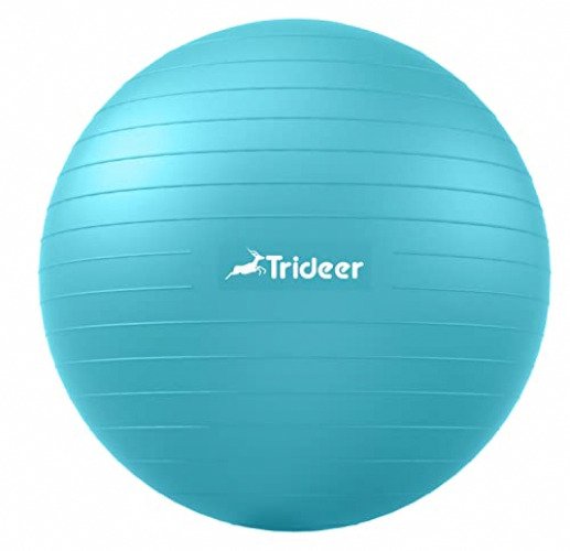 Trideer Extra Thick Yoga Ball Exercise Ball, 5 Sizes Gym Ball, Heavy Duty Ball Chair for Balance, Stability, Pregnancy, Quick Pump Included - Turkis - XL(27-30ines/68-75cm)
