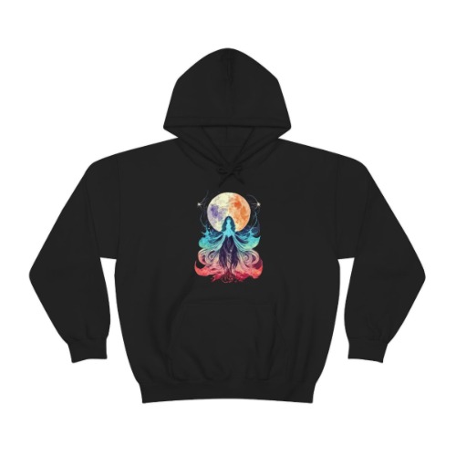 Full Moon Goddess Hoodie - Black / 2XL