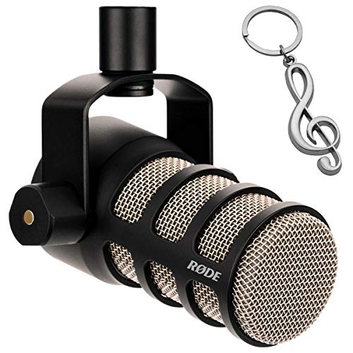 Rode Podmic professionelles Podcast-Mikrofon + keepdrum Notenschlüssel-Anhänger