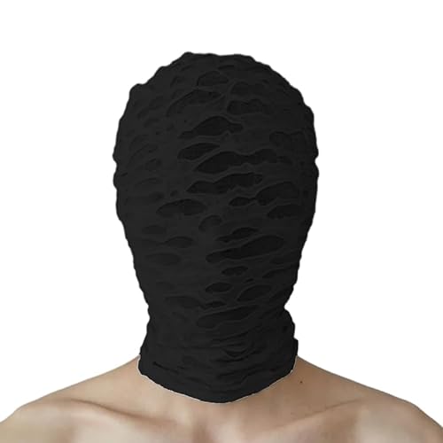 YECRUX Full Face Mask Costume Masquerade Party Cosplay Hood for Adults - Black