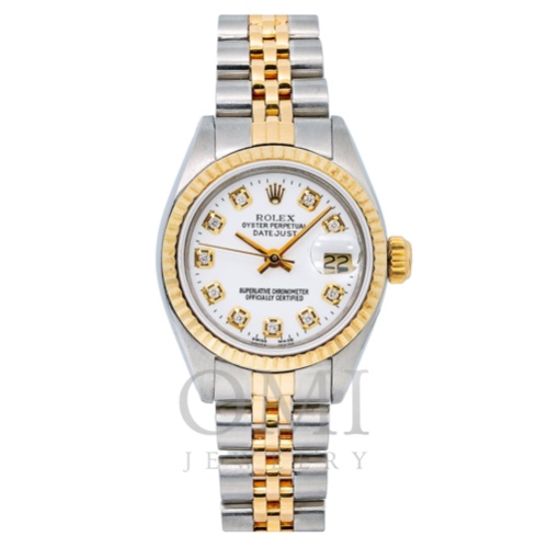 Rolex Lady-Datejust 6917 26MM White Diamond Dial With Two Tone Bracelet | Default Title