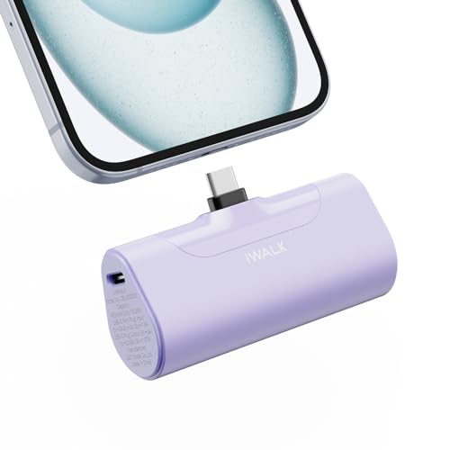 iWALK iPhone 15 Portable Charger 4500mAh 20W USB C Small Power Bank Fast Charging Battery Pack Compatible with iPhone 15,15 Plus,15 Pro,15 Pro Max,iPad, AirPods,Lilac - Lilac for iP15