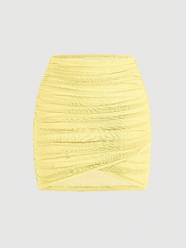 Yellow Ruched Skirt