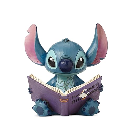 Enesco Disney Traditions By Jim Shore Stitch With Book Stone Resin Figurine, 5.75", Blue