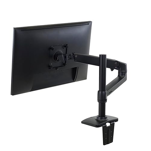 Ergotron – LX Premium Monitor Arm, Single Monitor Desk Mount – fits Flat Curved Ultrawide Computer Monitors up to 34 Inches, 7 to 25 lbs, VESA 75x75mm or 100x100mm – Tall Pole, Matte Black - Matte Black - 13 Inch Pole
