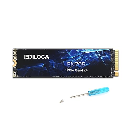 Ediloca EN705 SSD 2TB PCIe Gen4, NVMe M.2 2280, 3D NAND TLC, Up to 4800MB/s, Internal Solid State Drive, Dynamic SLC Cache, Compatible with PS5、Laptops and PC Desktops - EN705_PCIe 4.0_5000MB/s - 2TB