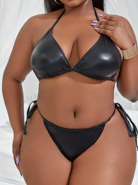 SHEIN Slayr Women's Plus Size Colorful Swimming Suit, One-piece