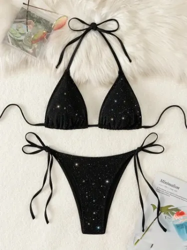 Black bikini with glitter