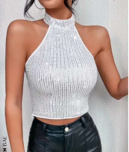 White glitter top 