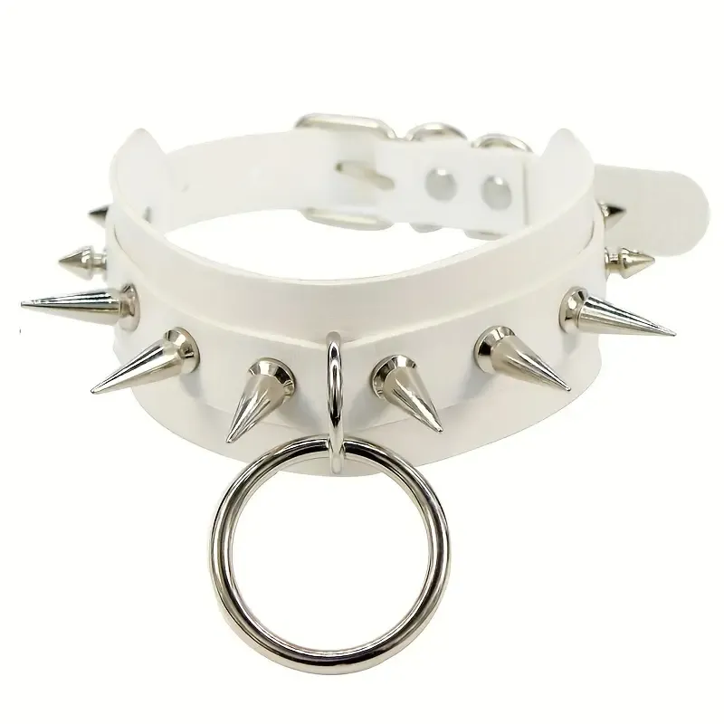 White spiked collar 