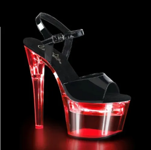 Pleaser Flashdance-709 in Black/Clear
