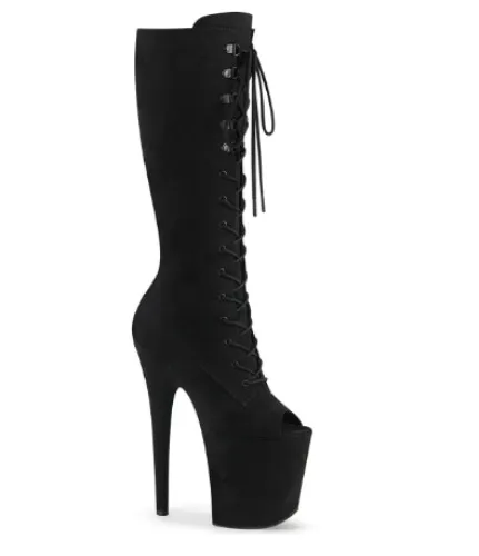 Pleaser Flamingo-2051FS in Black Suede