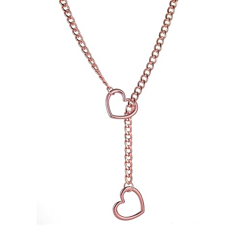 Pink Heart O-ring Slip Chain Choker