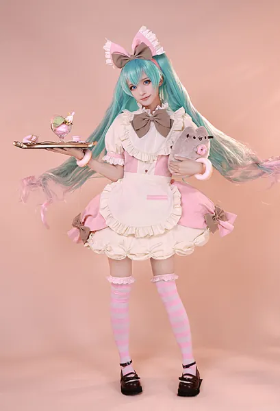 Miku Pusheen Cat Maid Cosplay Costume Dress