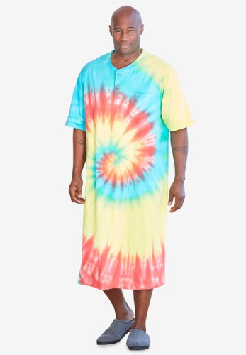 Short-Sleeve Henley Nightshirt