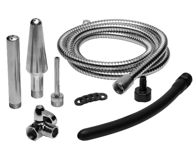 Cleanstream Premium Shower Enema Set with Silicone Tips - All-In-One 4 Tip Shower System