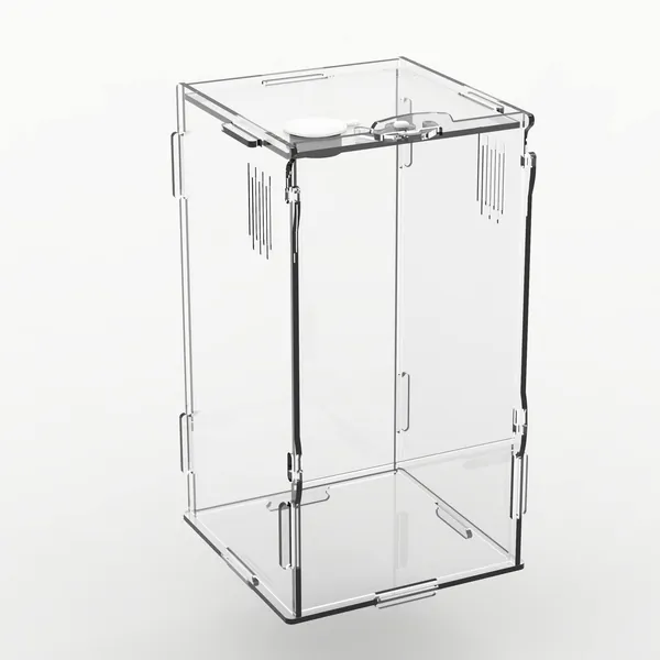 BETAZOOER Acrylic Mini Reptile Tank Habitat Transparent Terrariums with Locking Latch Suitable for Tarantula Spider Isopod Lizards Roach Invertebrates