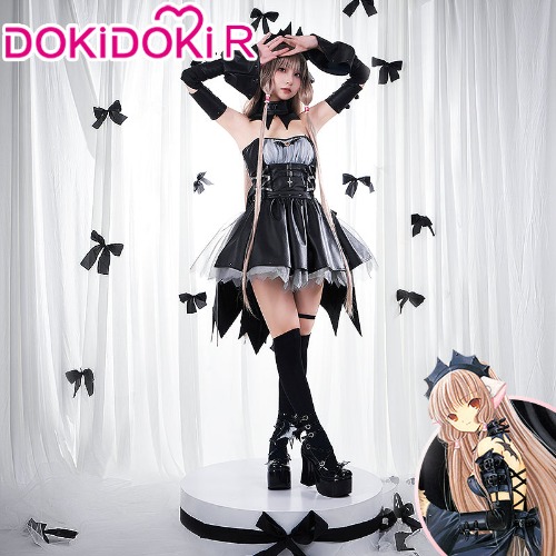 【Size S-3XL】DokiDoki-R Anime Chobits Cosplay Chi Cosplay Costume Freya Black Dress | S-PRESALE