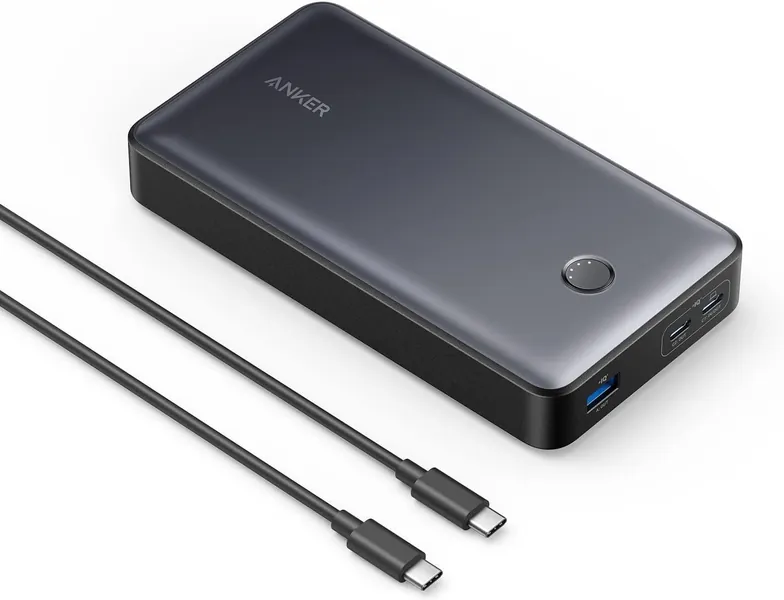 Anker 537 Power Bank 24000 mAh 65W Fast Charging, (PowerCore 24K for Laptop) for Lenovo, HP, Dell, Microsoft, MacBook, iPad, iPhone, Apple Watches, Samsung and Other Android Devices - Black