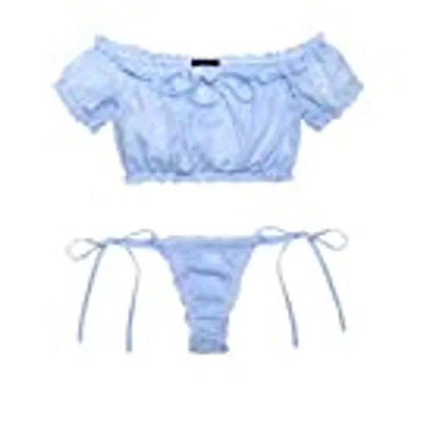 Avidlove BH und Slip Set R¨¹schen Dessous Set Mesh Babydoll Chemise