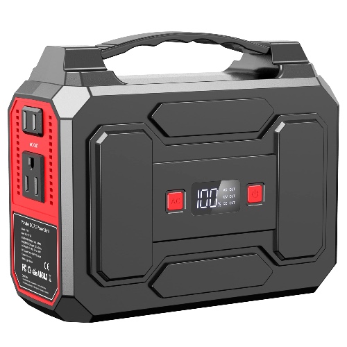 Portable Power Bank with AC Outlet, 146Wh/39600mAh 110V/100W Laptop Charger Battery Backup, External Battery Pack Power Supply for Home Emergency Outage, Outdoor Camping RV Trip Adventure - Red