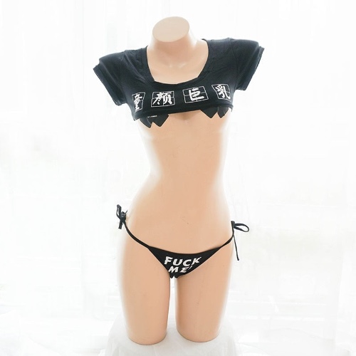Kawaii Manga Bikini Set - Black