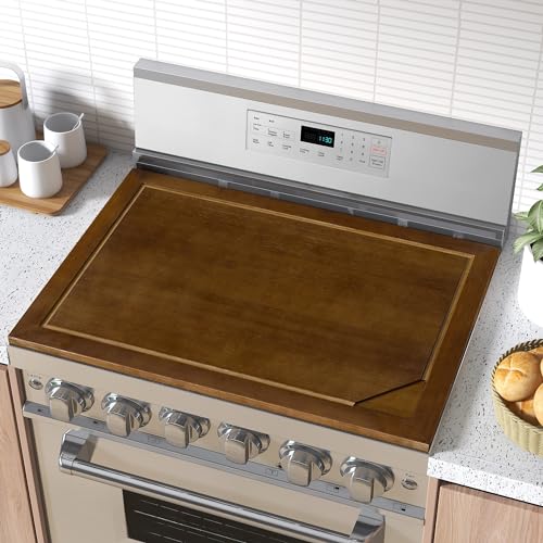 Noodle Board Stove Cover, Stove Top Cutting Board, 30"L x 22"W x 0.75"Th Charcuterie Boards, Large Cutting Board With Juice Grooves and Handles-Walnut Color - Walnut Color