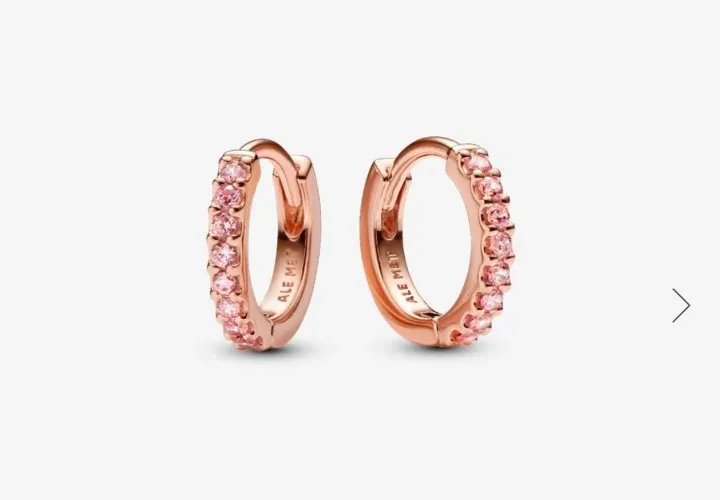Sparkling Pink Huggie Hoop Earrings