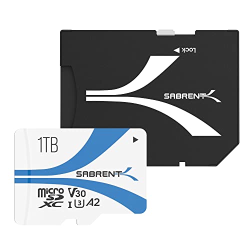 SABRENT Rocket V30 A2 1TB MicroSDXC Memory Card R100MB/s W30MB/s Compatible with Steam Deck, Nintendo-Switch, Go Pro, Cameras, Smartphones. (SD-MQ30-1TB) - 1-Pack - 1TB
