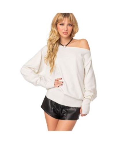 Women's Off Shoulder Oversized Sweater
