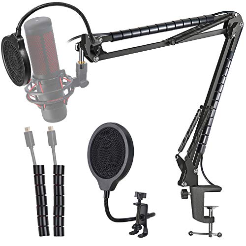 HyperX QuadCast Mic Boom Arm with Windshield - Hinged Microphone Stand and 3-Layer Pop Filter Compatible with HyperX QuadCast S to Enhance Sound Quality by YOUSHARES