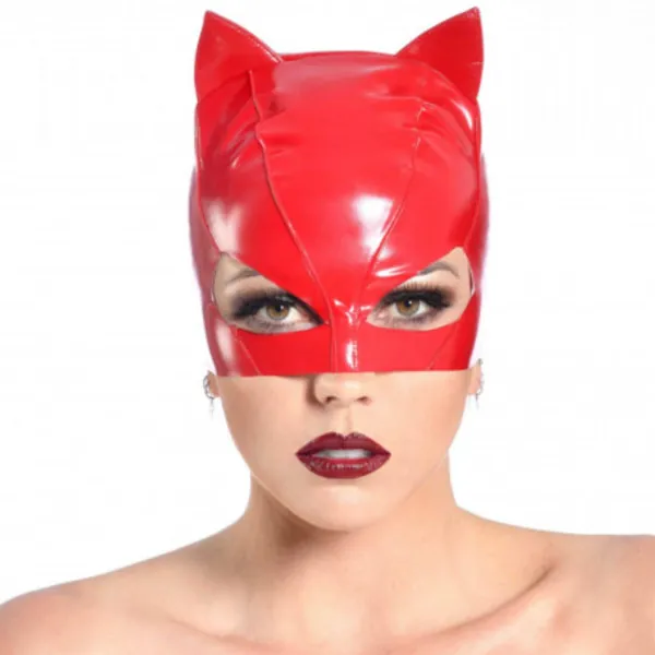 MASQUE PETIT CHAT VINYLE ROUGE