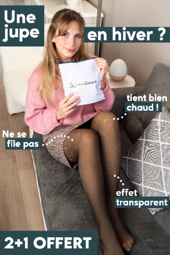 Les-Collants-Chauds® - Le Collant Polaire transparent | 1X Les-Collants-Chauds® - Le Collant Polaire transparent / Noir (effet transparence) / XS à S
