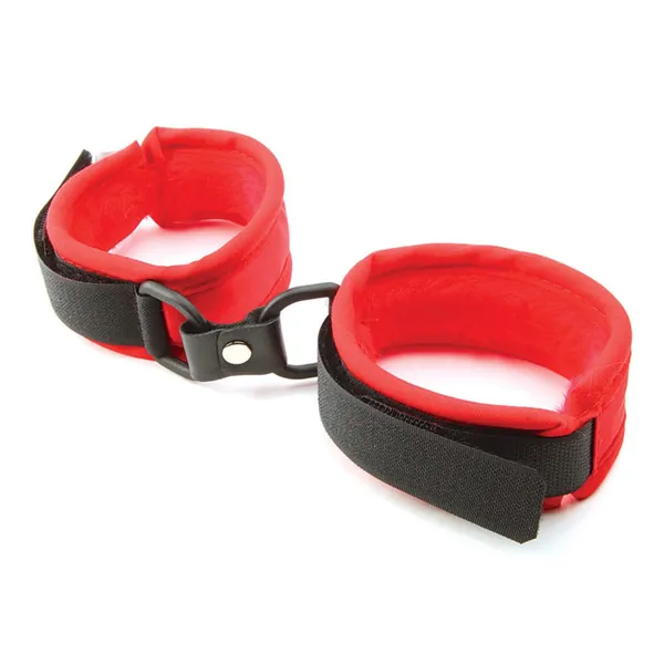 Red Faux Fur Handcuffs - Red