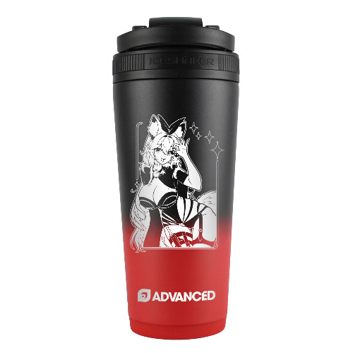 CherriGlitch Custom 26oz Ice Shaker - Red Black Ombre - Red Black Ombre
