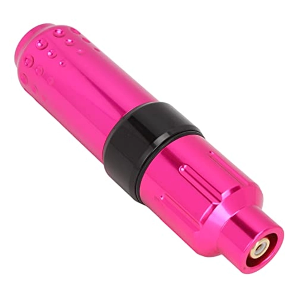 Kit de Pluma de MáQuina de Tatuaje InaláMbrica con Pantalla LCD Digital Equipo de Tatuaje Rotatorio de Batería de 1300 MAh para Cartuchos de Piel Plumas Profesional para Tatuar (Rosa roja)