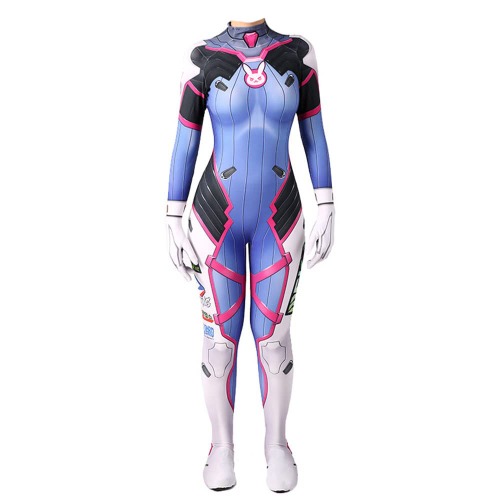 Dva - Disfraz de cosplay para mujeres y niñas, Ganmes D.va mono con estampado 3D de elastano, disfraz de Halloween y cosplay / S