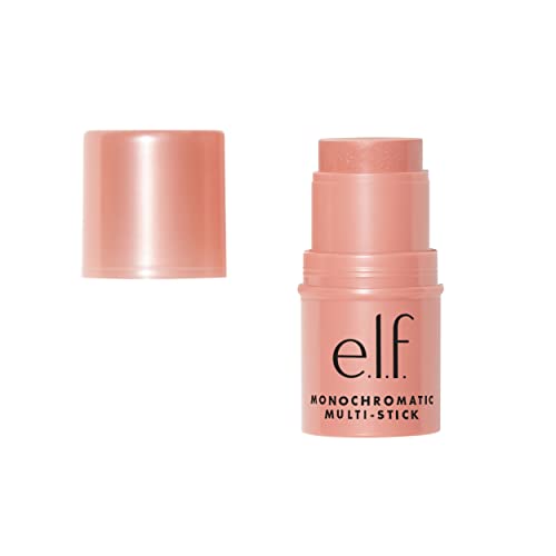 e.l.f. Monochromatic Multi Stick, Luxuriously Creamy & Blendable Color, For Eyes, Lips & Cheeks, Glistening Peach, 0.17 oz (5g) - Glistening Peach - 0.17 Ounce (Pack of 1)