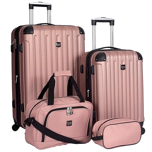 Travelers Club Midtown Hardside Luggage Travel, Rose Gold, 4-Piece Set - 4-Piece Set - Rose Gold