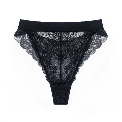 Wild Lace Hi Leg Black - S / Black
