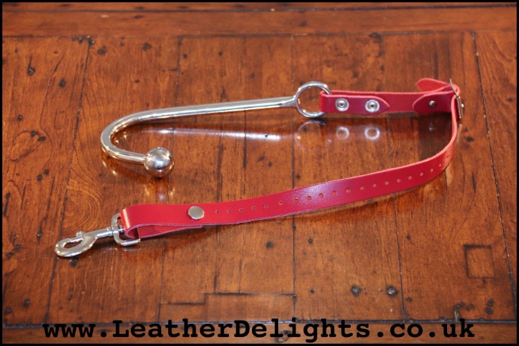 Single Ball Anal Hook with Strap - Red / 50mm