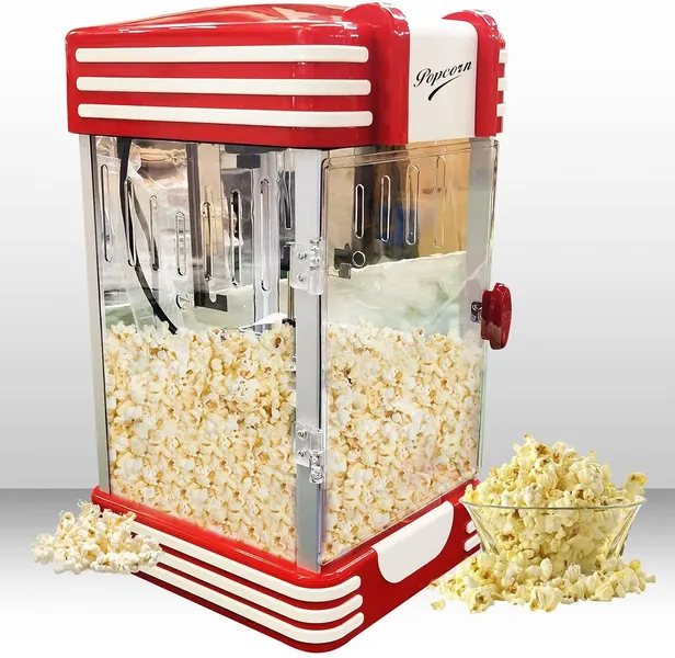 Commercial Popcorn Machine. Movie Theater Style. 8 oz. Ounce Big Size - Red